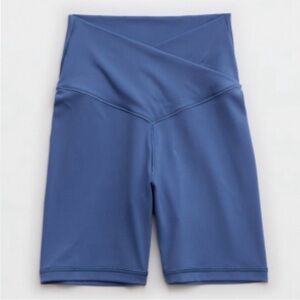 OFFLINE by Aerie Real Me Blue Crossover Bike Short Hi-Rise 7” Inseam Large